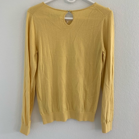 Boden French Knots Embroidered Wool Blend Lightweight Pullover Sweater Yellow - Picture 3 of 15